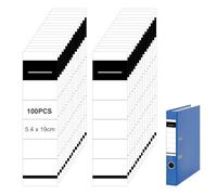 Etichette per Raccoglitori,100 PCS Etichette Autoadesive per Raccoglitori,5.4 x 19cm Etichettes Adesive Bianche,Dorso per Raccoglitori Standard,per Ufficio, Biblioteca, Archivio