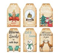 Etichette per regali di Natale,Etichette di Natale,60 pezzi di decorazione 'albero | decorazione di etichette dei cartoni animati per la famiglia, gli amici o anche