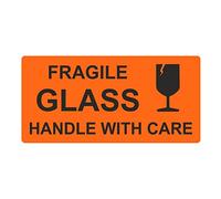 Etichette per spedizioni "Fragile Glass handle with care" su rotolo, 100 x 50 mm, 500 pezzi