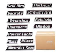 Etichette per Strumenti,12 Pezzi Di Etichette Magnetiche Per Supporto Strumenti,Organizzatori Per Chiavi - Per Casa Cassetto Armadio Garage Business Workshop Ufficio