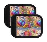 Etichette per valigie con orecchie di topo giocose, 15 x 10,9 cm, Orecchie giocose carine del mouse felici, Set of 4