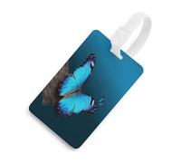 Etichette per valigie con un bellissimo motivo a farfalle blu, etichette da viaggio in TPU con targhetta identificativa, accessori da viaggio resistenti, etichette essenziali per valigie