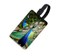 Etichette per valigie con un bellissimo motivo a pavone, etichette da viaggio in TPU con targhetta identificativa, accessori da viaggio resistenti ed essenziali per le valigie.