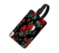 Etichette per valigie con un bellissimo motivo a rose, etichette da viaggio in TPU con targhetta identificativa, accessori da viaggio resistenti, etichette essenziali per valigie
