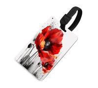 Etichette per valigie con un bellissimo motivo floreale rosso, etichette da viaggio in TPU con targhetta identificativa, accessori da viaggio resistenti, etichette essenziali per valigie