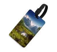 Etichette per valigie con un bellissimo motivo paesaggistico, etichette da viaggio in TPU con targhetta identificativa, accessori da viaggio resistenti, etichette essenziali per valigie