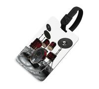 Etichette per valigie con un fantastico motivo a batteria, etichette da viaggio in TPU con targhetta identificativa, accessori da viaggio resistenti ed essenziali per le valigie.