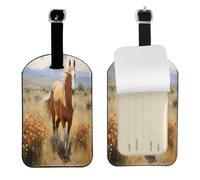 Etichette per valigie di alta qualità, con scritta "Horses in the Fields" (lingua italiana non garantita)
