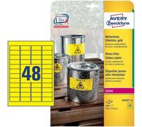 Etichetta in poliestere L6103 - adatta a stampanti laser - permanente - 45,7x21,2 mm - 48 etichette per foglio - giallo