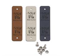 Etichette Personalizzate 2,48 X 0,78 Pollici For Lavoro A Maglia E Uncinetto, Etichette In Pelle Con Rivetti