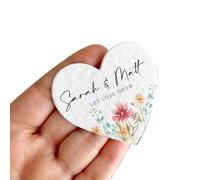 Etichette personalizzate a forma di cuore, in carta per semi, fiori di campo, a forma di cuore, ecologiche, biodegradabili, idea regalo per matrimonio, ricordo di nozze per bambini che crescono