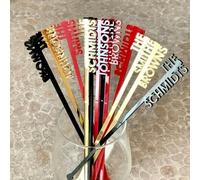 Etichette Personalizzate For Mescolare I Drink Con Il Nome, Bastoncini For Cocktail, Bomboniere Con Cognome For Cocktail Party, Topper For Cocktail Con Mescolatori For Matrimoni Tagliati Su Misura(100