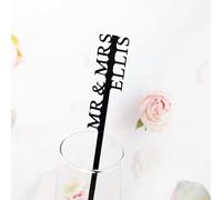 Etichette Personalizzate For Mescolare I Drink Con Il Nome, Bastoncini For Cocktail, Bomboniere Con Cognome For Cocktail Party, Topper For Cocktail Con Mescolatori For Matrimoni Tagliati Su Misura(10p