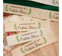 Etichette personalizzate in cotone con logo o testo per accessori da cucito, etichette per cucire nomi su vestiti, etichette per cose a maglia, etichette personalizzate fatte a mano, etichette regalo