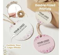 Etichette personalizzate per bomboniere di matrimonio, tag regalo tondi stampati su entrambi i lati da 4-8 cm con logo o immagine, etichette stampabili colorate con corda di iuta, cartellini di carta