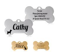 Etichette personalizzate per cani e gatti smarriti, collari in osso personalizzati con incisione su entrambi i lati per gattini e cuccioli