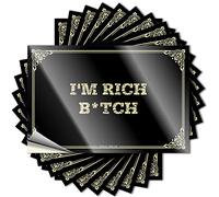 Etichette personalizzate per finestrini: paraurti in vinile per esterni con scritta "I'm Rich B*tch Man" (lingua italiana non garantita)
