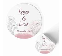 Etichette Personalizzate per Matrimonio ed ogni occasione 175 pezzi (STICK54)