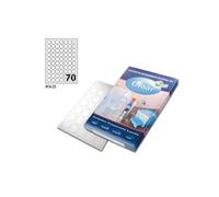 Etichette POLIESTERE TRASPARENTI 100 Fg. A4 (70 Et/Fg. Tonde 25 mm) PC4 TICO.
