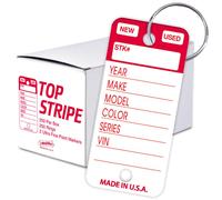 Etichette portachiavi Versa-Tags Top Stripe 250 etichette portachiavi per auto, scrivibili su etichette portachiavi in plastica resistente e etic
