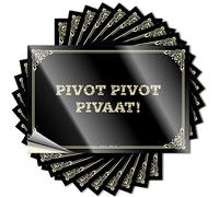 Etichette Positive Affirmation Pivot Pivot Pivaat! Lavabile in lavastoviglie per interni ed esterni, cartelli divertenti per casco da moto (8 x 12 cm, 10 pezzi)