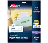 Etichette postali Avery Send & Reply Piggyback 0 1 x 3 Confezione da 240 5735