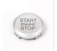 Etichette pulsanti auto Compatibile con Alfa Per Romeo Per Stelvio Per Giulia 2017 2018 2019 Pulsante avviamento e arresto motore dell'auto senza chiave Copertura della cornice(Silver)