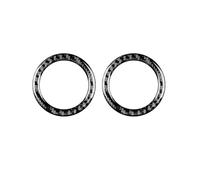 Etichette pulsanti auto Compatibile con BMW Serie 1 E81 E82 E87 E88 2008 2009 2010 2011 2012 2013 Auto Portiera Altoparlante Suono Anello Interni Rifiniture Stile(Black 2pcs)