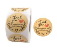 Etichette Regalo Adesive,500 Pezzi 3.8 cm Rotonde Autoadesivo Handmade with Love,Kraft Realizzato Adesivi Amore, Fatto a Mano Etichette Adesive, Chiudipacco Adesivi per Sacchetti Scatole Bomboniere