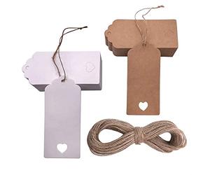 Etichette regalo in carta kraft, 100 pezzi, per regali