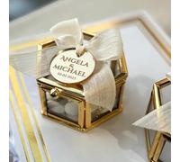 Etichette regalo personalizzate in acrilico a specchio - Targhette personalizzate per matrimoni, battesimi, fidanzamenti, bomboniere