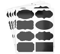 Etichette rimovibili, 40 etichette a lavagna, in plastica impermeabile, multi forma, ideali per contrassegnare lattine di vetro, lattine di gelatina, bottiglie spray, forniture per ufficio, utili e