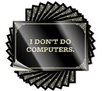 Etichette Rock Band I Don't Do Computers. Tumbler impermeabile per interni ed esterni | Man Cave Rule segni divertenti per uomo Caverna (8 x 12 cm, 5 pezzi)