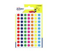 Etichette rotonde colorate AVERY colori scrivibili a mano Conf. 6 fogli PSA08MX