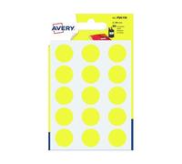 etichette rotonde colorate avery giallo Ø 19 mm - 15 et/foglio - scrivibili a mano - bustina da 6 fogli - psa19j