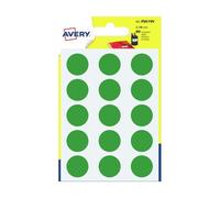 etichette rotonde colorate avery verde Ø 19 mm - 15 et/foglio - scrivibili a mano - bustina da 6 fogli - psa19v