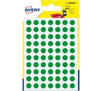 etichette rotonde colorate avery verde Ø 8 mm - 70 et/foglio - scrivibili a mano - bustina da 7 fogli - psa08v