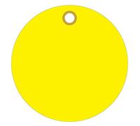 Etichette rotonde colorate in vinile da 7,6 cm, con foro per occhiello, vuote, impermeabili, confezione da 100 (giallo)