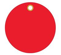 Etichette rotonde colorate in vinile da 7,6 cm, con foro per occhiello, vuote, impermeabili, confezione da 100 (rosso)