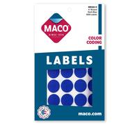 Etichette rotonde MACO blu scuro con codice colore, diametro 3/4 pollici, 1000 per scatola (MR1212-11)