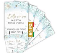 Etichette Scintille Luminose Matrimonio 64pz MADE IN ITALY - Biglietti Stelline Scintillanti in Cartoncino di Alta Qualità - Decorazioni Matrimonio Idee Originali (Scintille NON Incluse) (ES-02)