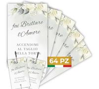 Etichette Scintille Luminose Matrimonio 64pz MADE IN ITALY - Biglietti Stelline Scintillanti in Cartoncino di Alta Qualità - Decorazioni Matrimonio Idee Originali (Scintille NON Incluse) (ES-03)