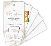 Etichette Scintille Luminose Matrimonio 96pz MADE IN ITALY - Biglietti Stelline Scintillanti in Cartoncino di Alta Qualità - Decorazioni Matrimonio Idee Originali (Scintille NON Incluse) (ES-01)