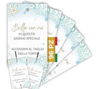 Etichette Scintille Luminose Matrimonio 96pz MADE IN ITALY - Biglietti Stelline Scintillanti in Cartoncino di Alta Qualità - Decorazioni Matrimonio Idee Originali (Scintille NON Incluse) (ES-02)