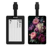 Etichette scure per bagagli, bouquet di peonie, per borse da viaggio, valigie, bagagli