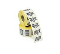 Etichette stampate con codice a barre numerate da 1 a 1000, ideali per la gestione delle scorte. 37 mm x 25 mm