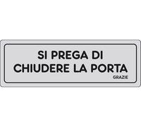 Etichette Targhe adesive targhette in pvc 150x50mm 15x5cm (SI PREGA DI CHIUDERE LA PORTA)
