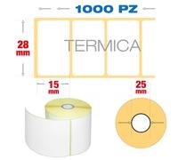 Etichette Termiche Adesive 28x15 mm - Rotolo da 1000 pz (Foro 25mm) - BPA Free