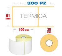 Etichette Termiche Adesive 61x100 mm - Rotolo da 300 pz (Foro 25mm) - BPA Free