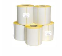 Etichette Termiche Bianche 100x50 mm - Rotolo da 1300 Pezzi con Anima da 25 mm - Etichette Adesive Permanenti Compatibili con Stampanti Termiche Zebra e Altro - Marca Gicaprice (100x50 mm, 5 Rotoli)